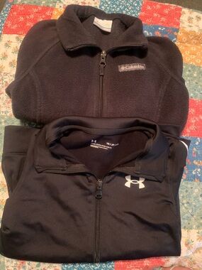 Under Armour Black Zip-Up & Columbia Navy Zip-Up Jackets sz S
